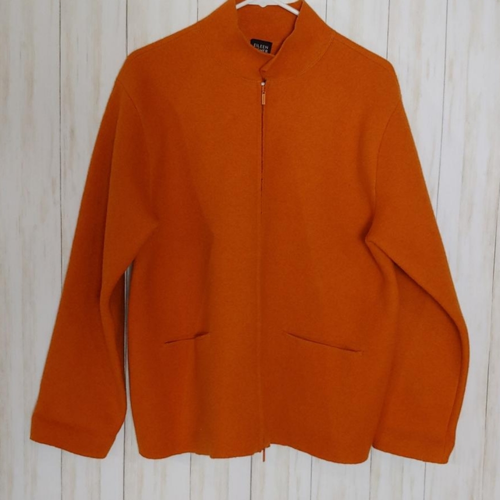 Eileen Fisher burnt orange jacket